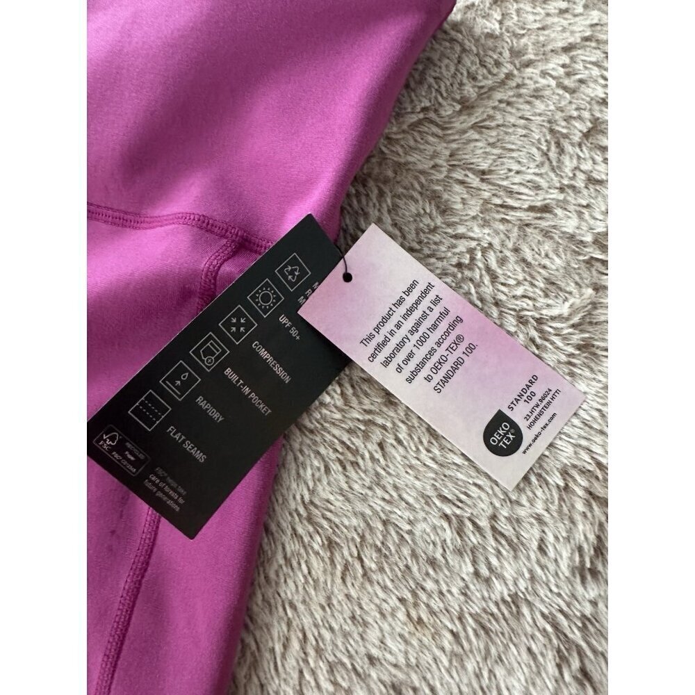 Id Ideology Compression High-Rise Side-Pocket Cropped Leggings Berry XL New - Picture 6 of 15